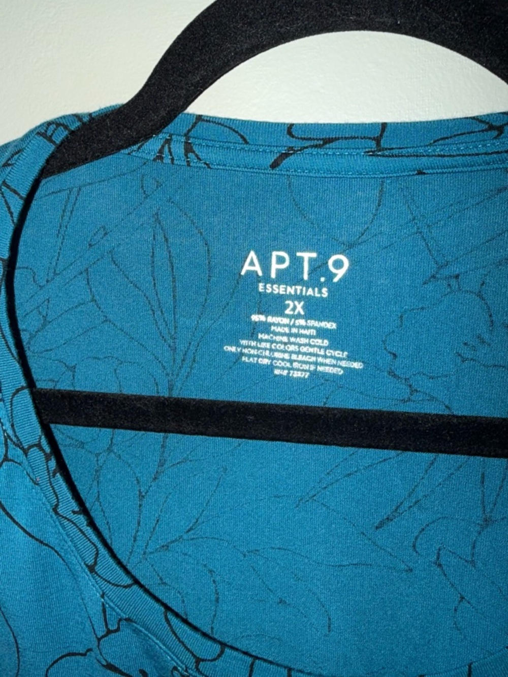 Apt. 9 Teal Floral-Print Long Sleeve Tee - Picture 3 of 3